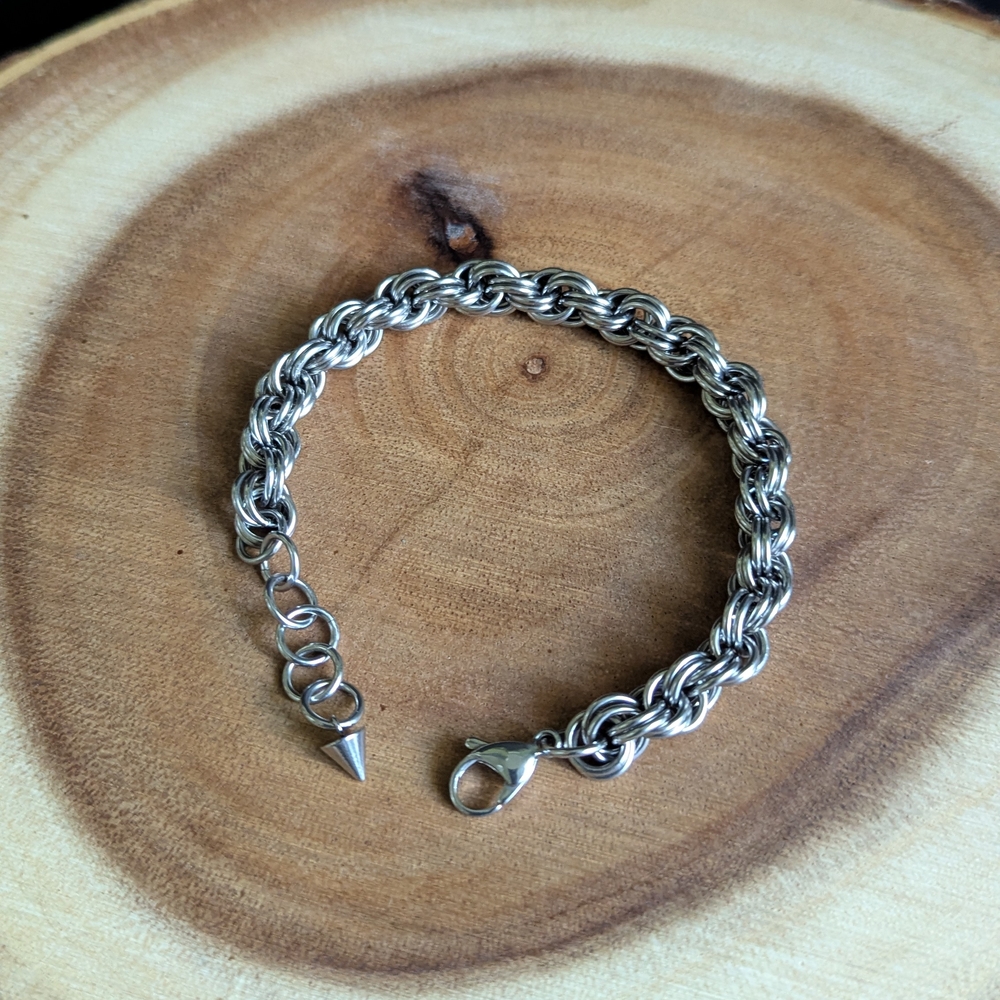 Silver Stainless Steel Chainmaille Bracelet